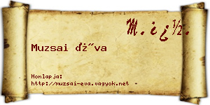 Muzsai Éva névjegykártya